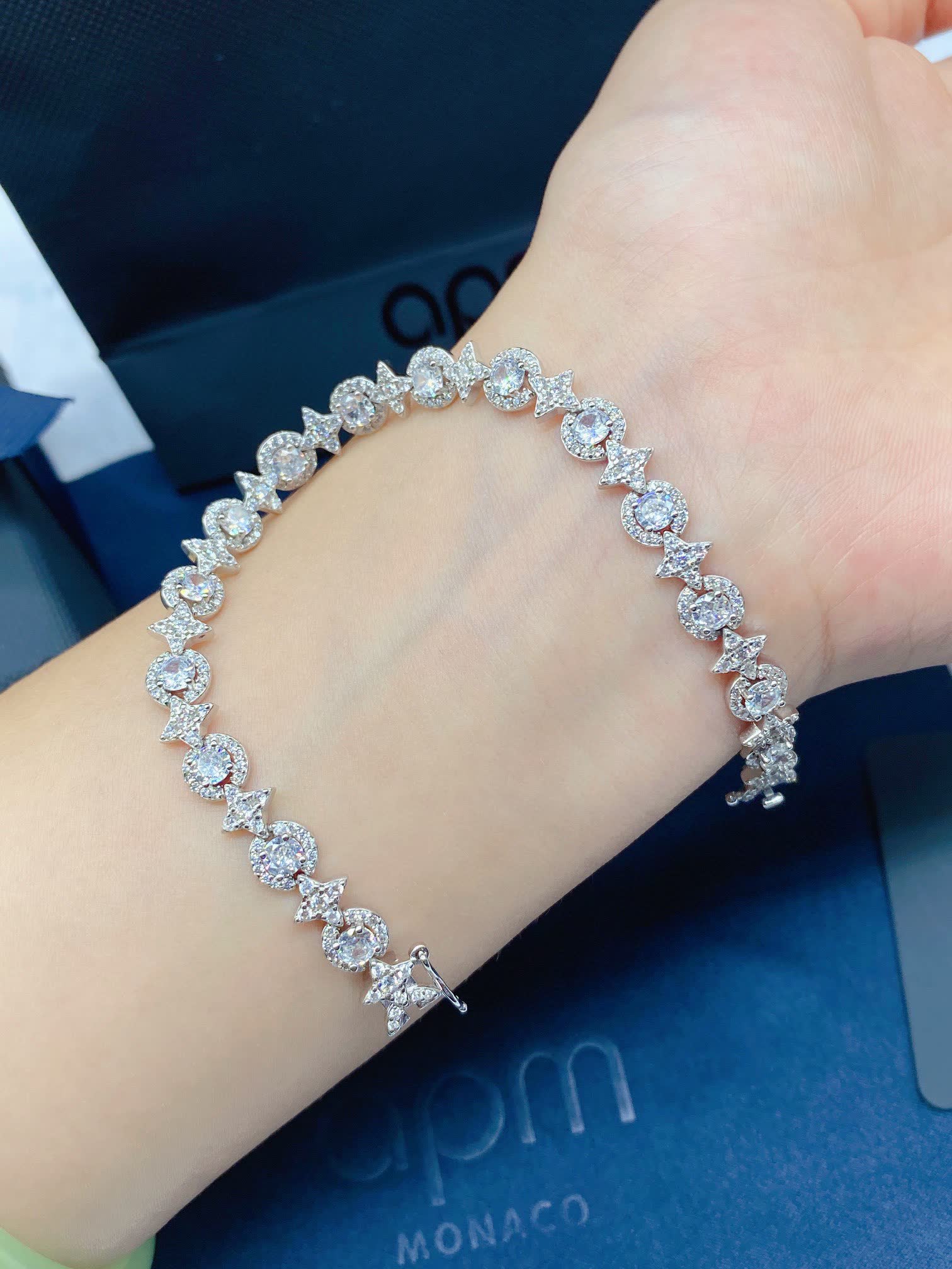 APM Monaco Silver Bracelet with Diamonds